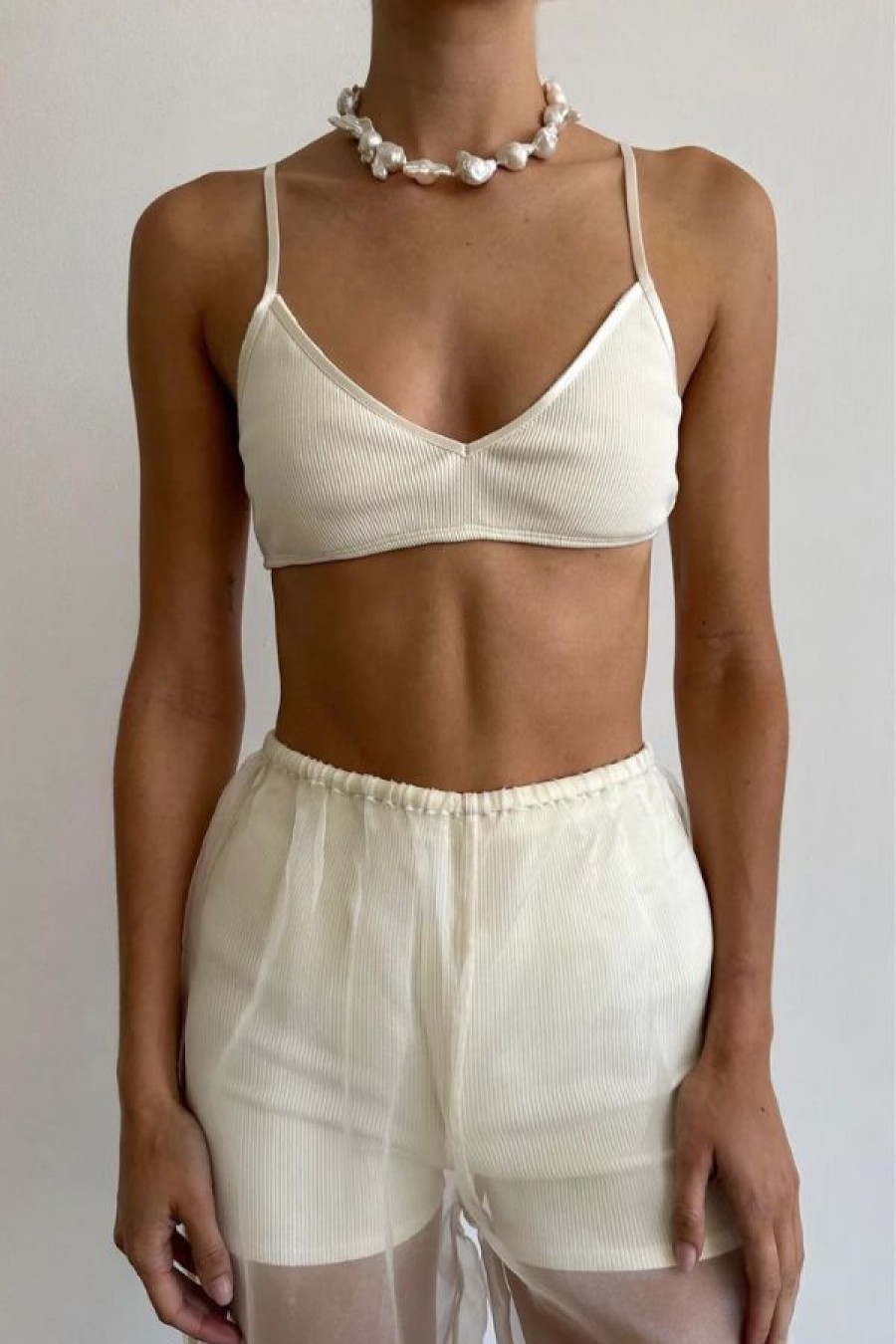 Donni Rib Bralette | Creme Wholesale