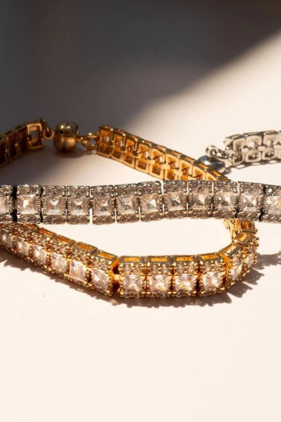 Luv AJ The Triple Crystal Tennis Bracelet | Silver Hot