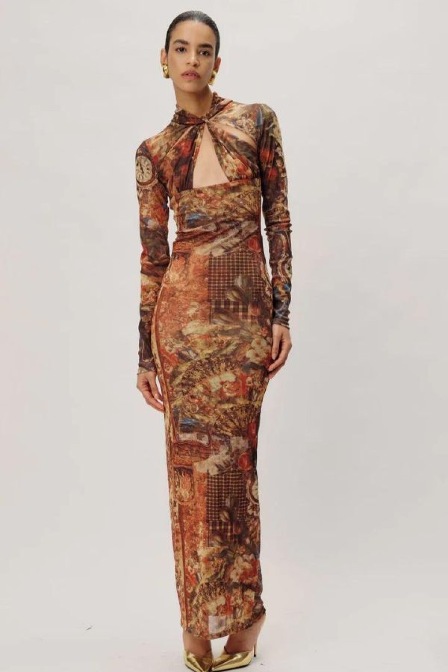 Ronny Kobo Micah Dress | Bronze Combo Wholesale