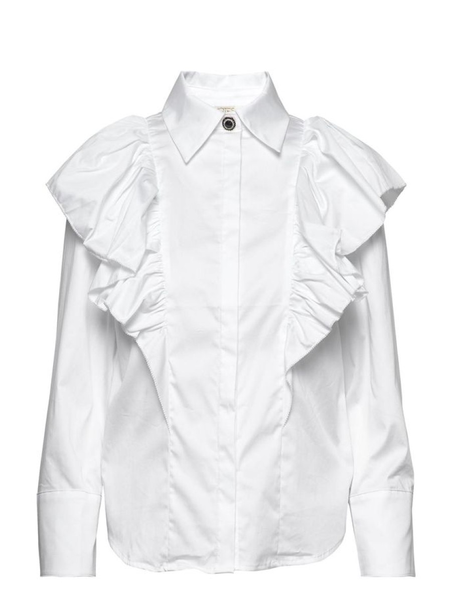 Notes du Nord Oakley Ruffle Shirt White Hot