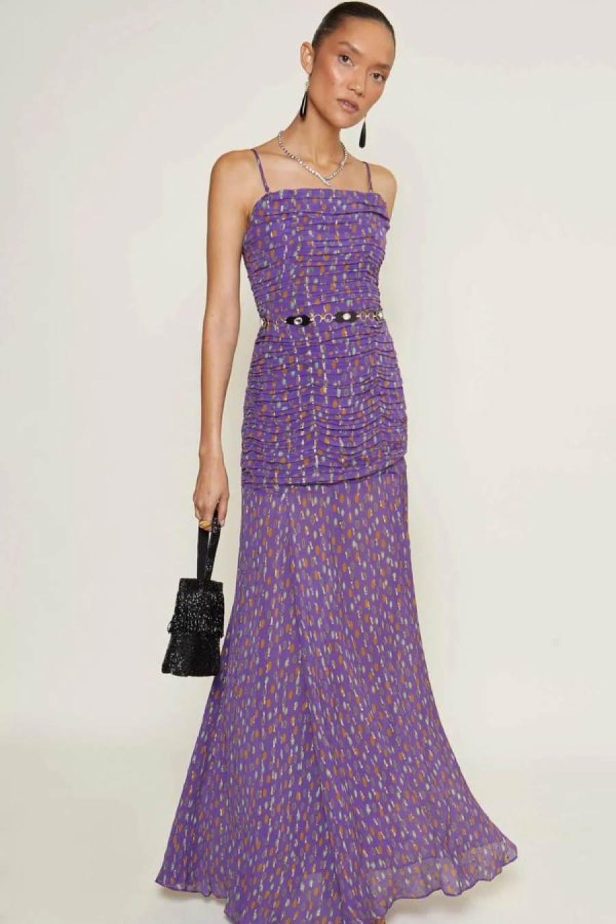 Rixo Tina Bandeau Gown | Evil Eye Purple Best