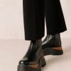 Alohas Sapphire Nutty Leather Ankle Boots | Black New