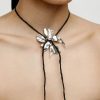 Wolf Circus Flower Cord Necklace | Black Wholesale