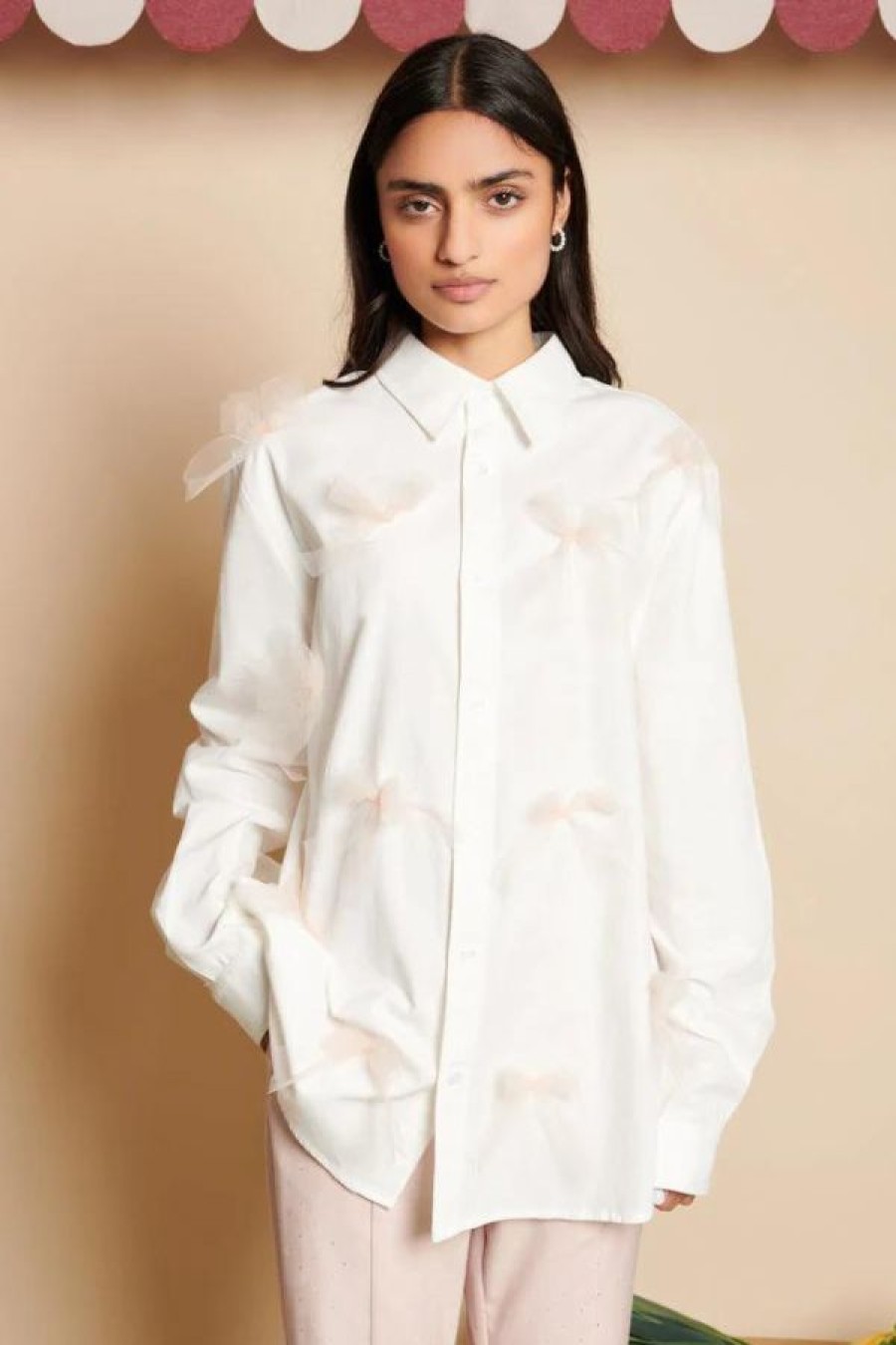 Sister Jane Penny Tulle Bow Shirt | Pearl Ivory Online