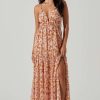 ASTR The Label Ryliana Floral Tiered Maxi Dress | Rust Lilac Floral Best