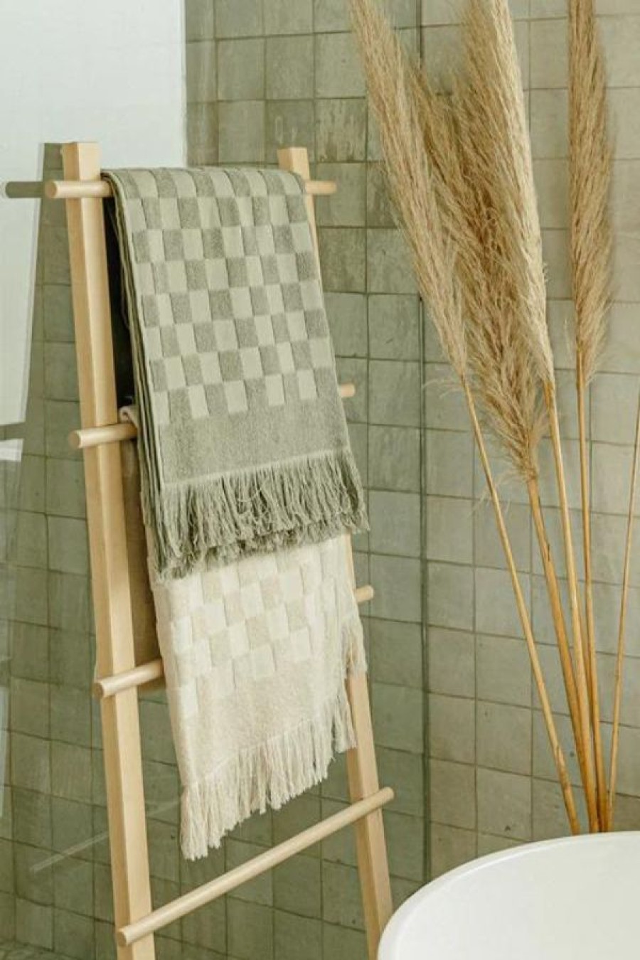 Happy Place Organic Checkered Bath Towel Online