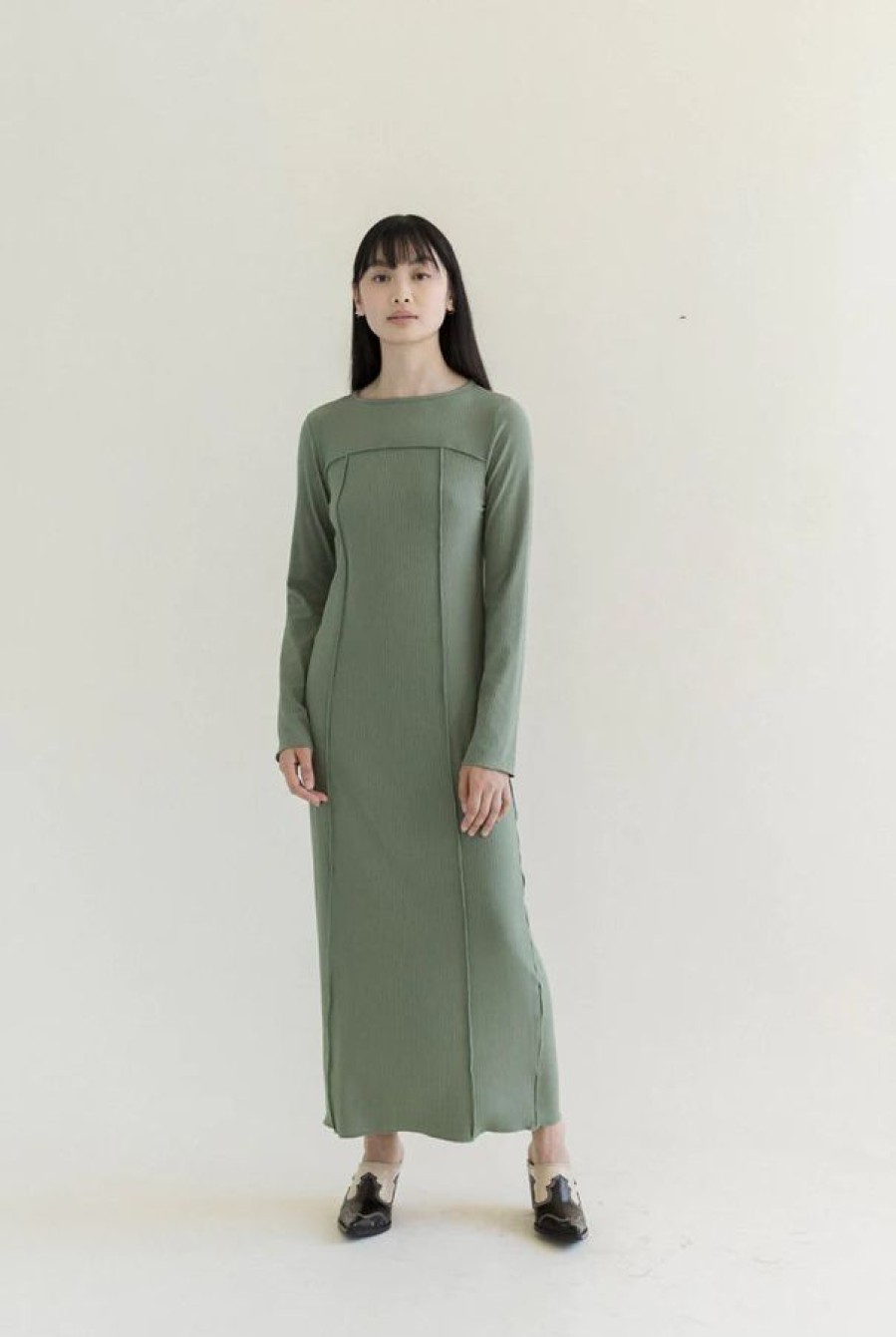 A Bronze Age Eliot Rib Dress | Matcha Rib Best