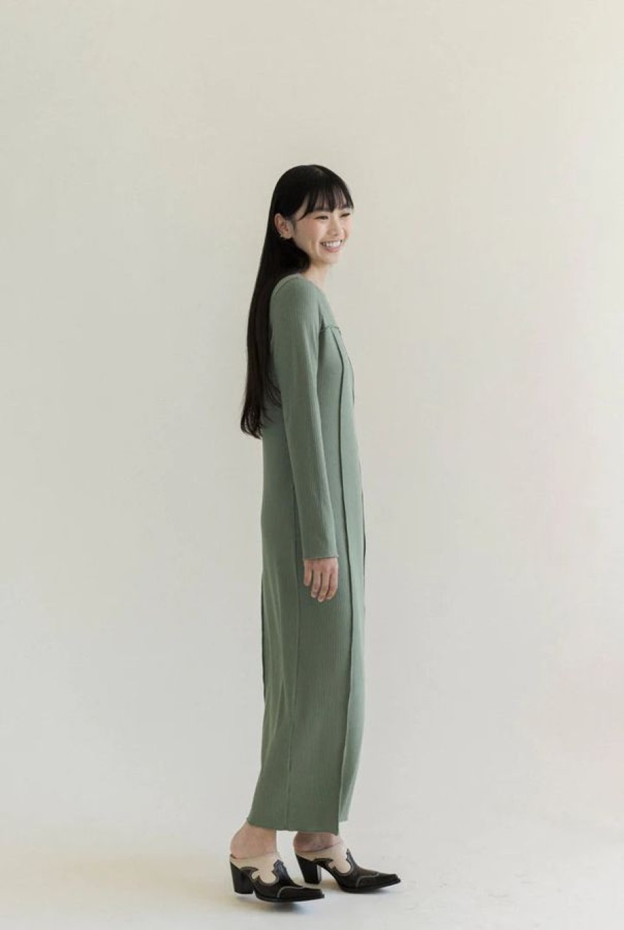 A Bronze Age Eliot Rib Dress | Matcha Rib Best