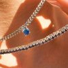 Luv AJ Bardot Stud Necklace Blue Sapphire | Silver Online