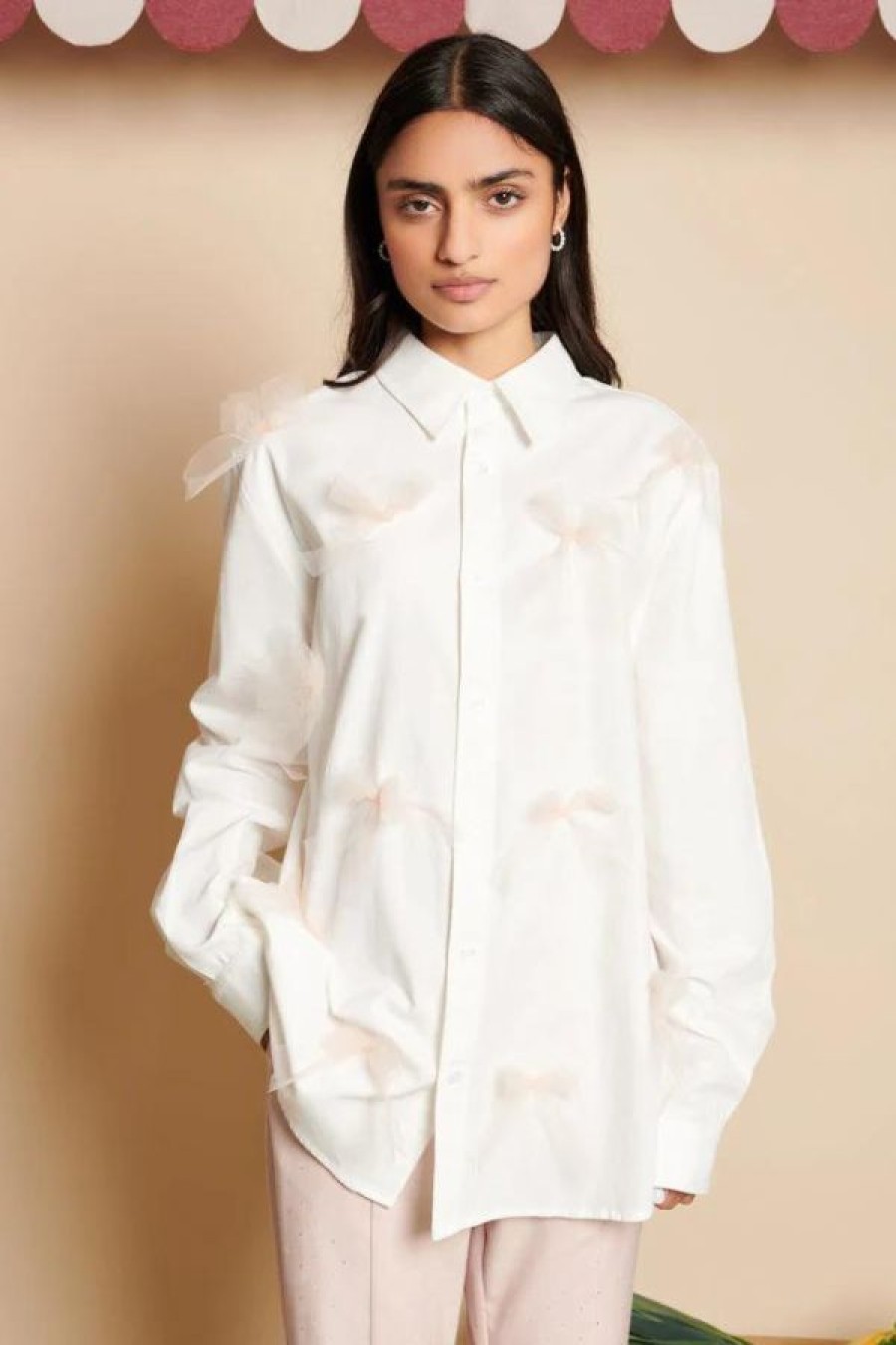 Sister Jane Penny Tulle Bow Shirt | Pearl Ivory Online