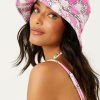 Frankies Jax Terry Bucket Hat Pink Daisy Print Wholesale