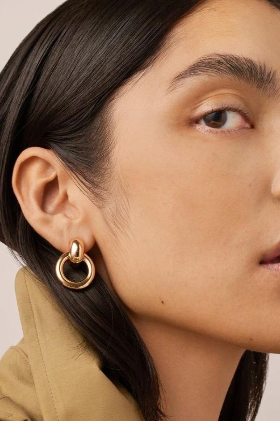 Jenny Bird Puffy Faye Knocker Earrings | Gold Online