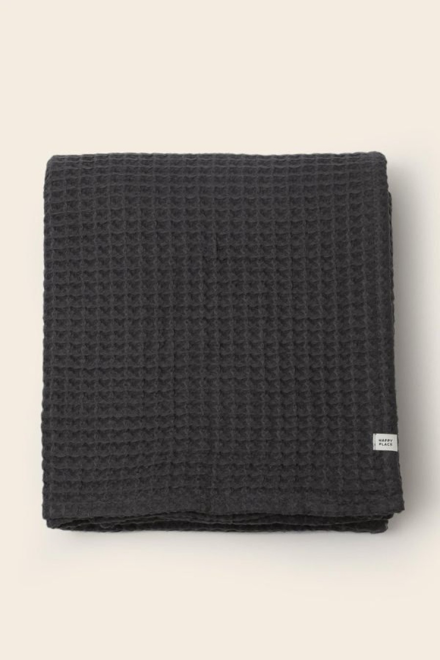 Happy Place Waffle Throw Bed Blanket | King/California King Clearance