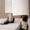 Alohas Buffalo Leather Ankle Boots | Black And White Wholesale