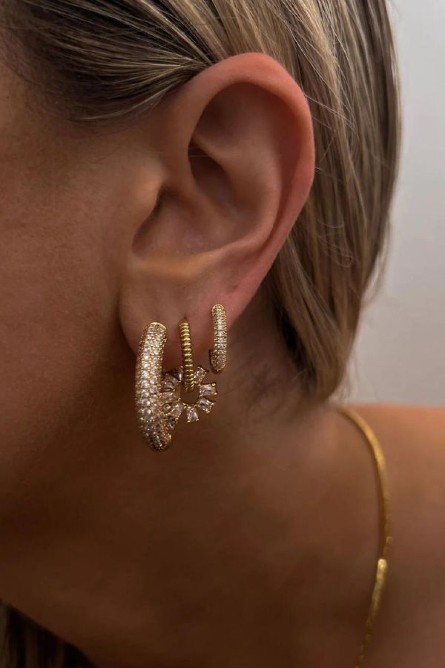 Luv AJ The Reversible Mini Amalfi Hoops | Gold New