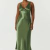 Third Form Satin Gather Bra Bias Slip Dress | Olive Clearance