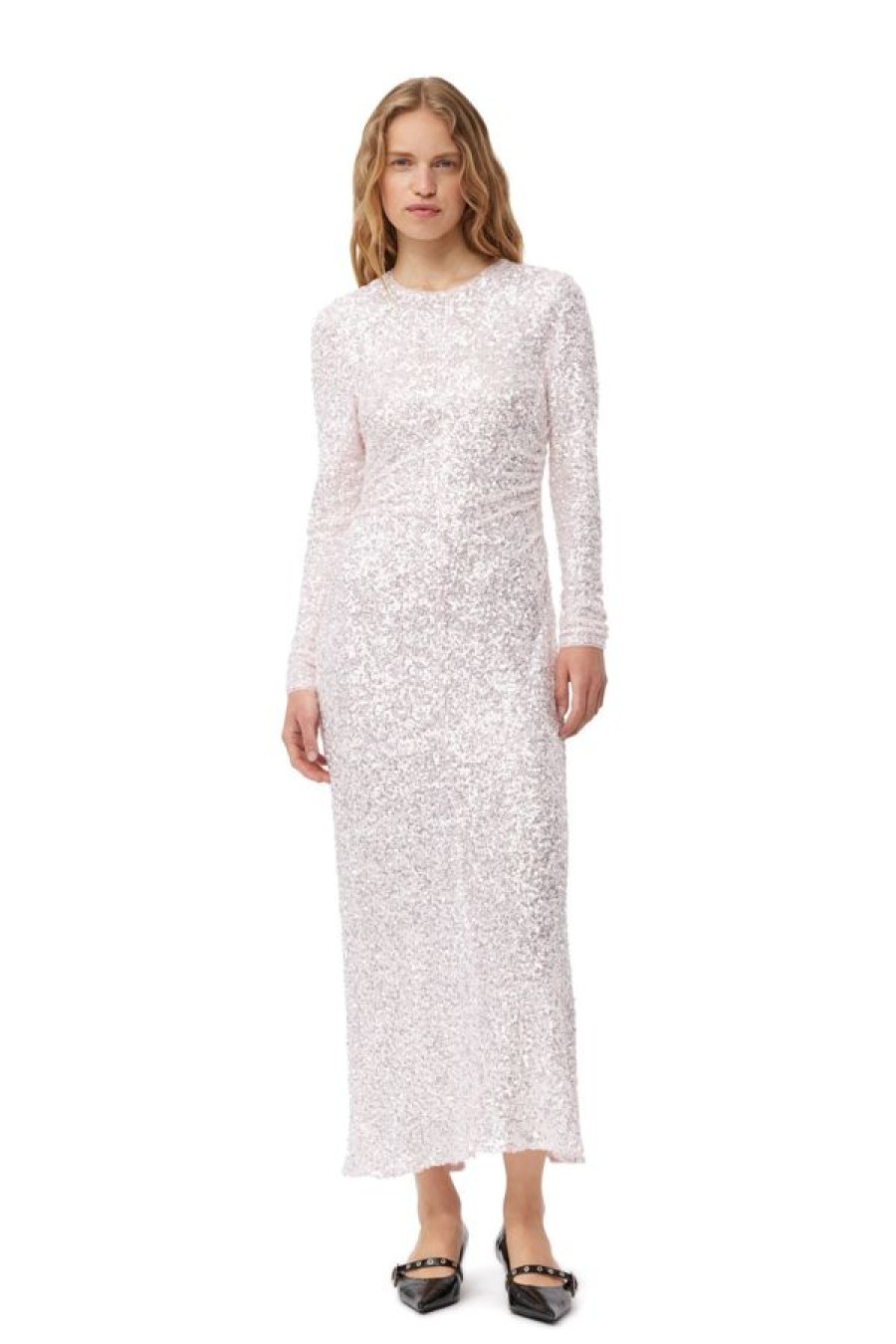 Ganni 3D Sequins Maxi Dress | Mauve Chalk Online