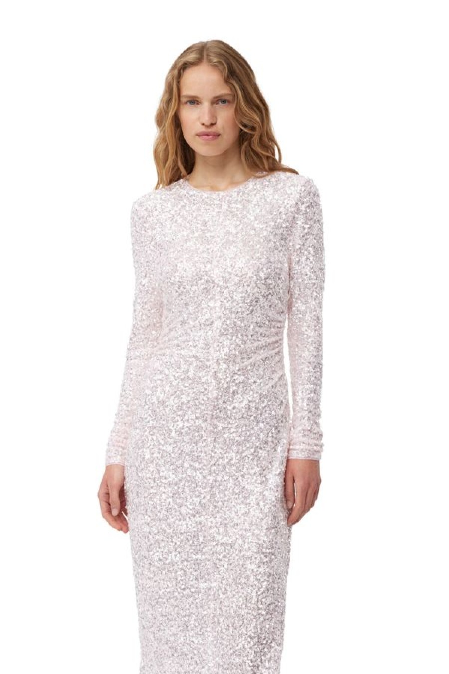 Ganni 3D Sequins Maxi Dress | Mauve Chalk Online