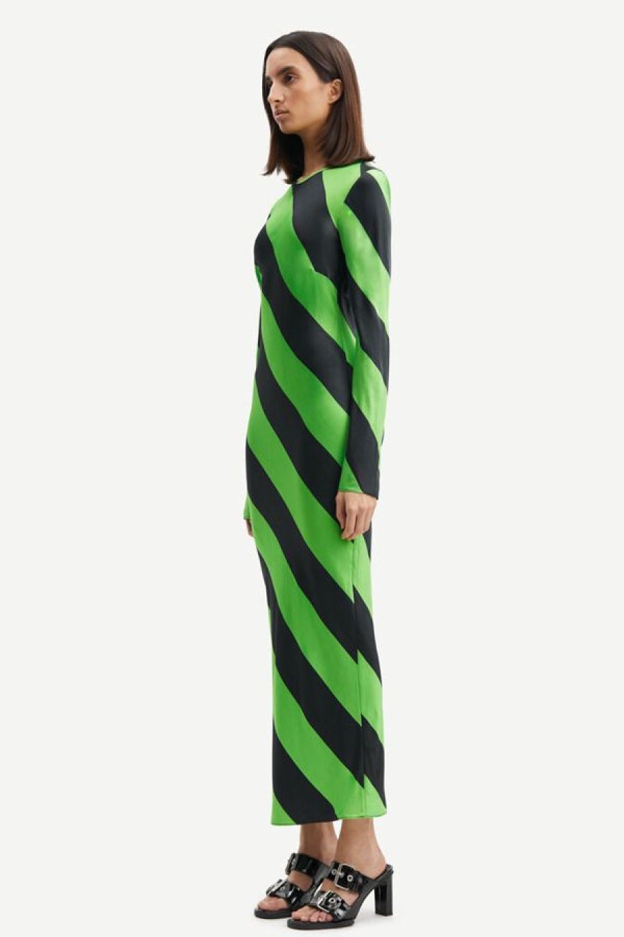 Samsoe Samsoe Alina Long Dress | Green Stripe Wholesale