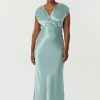 Third Form Satin Cross Over Gather Dress | Wave New