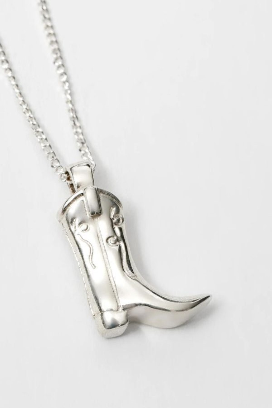 Wolf Circus Cowboy Boot Charm Necklace | Silver New