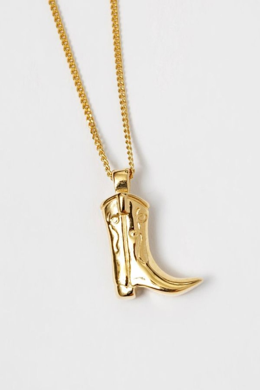 Wolf Circus Cowboy Boot Charm Necklace Gold Wholesale