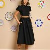 Sister Jane Marian Jacquard Midi Skirt | Black Ink Wholesale