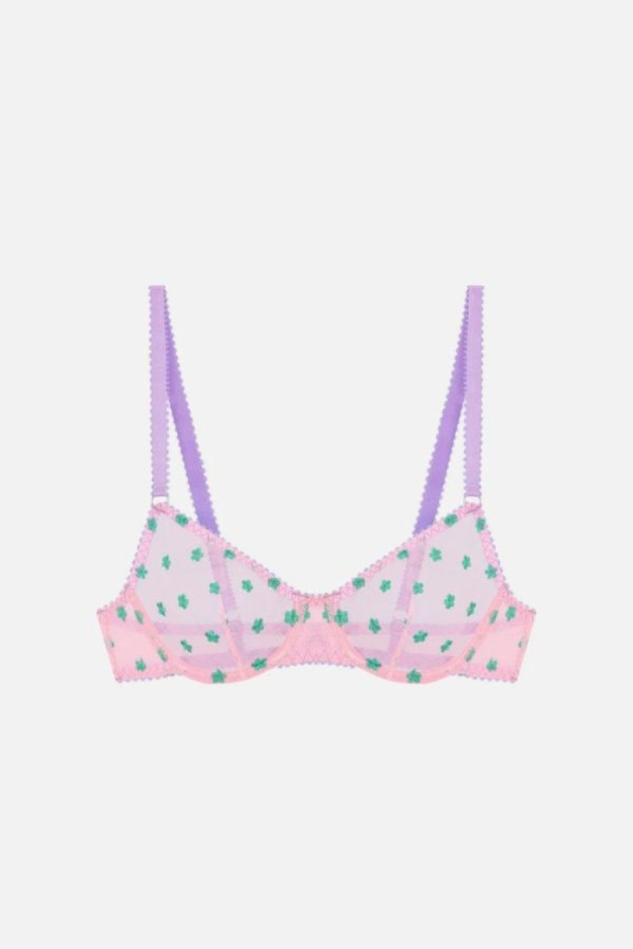 Dora Larsen Arella Embroidered Underwire Bra | Pink Best