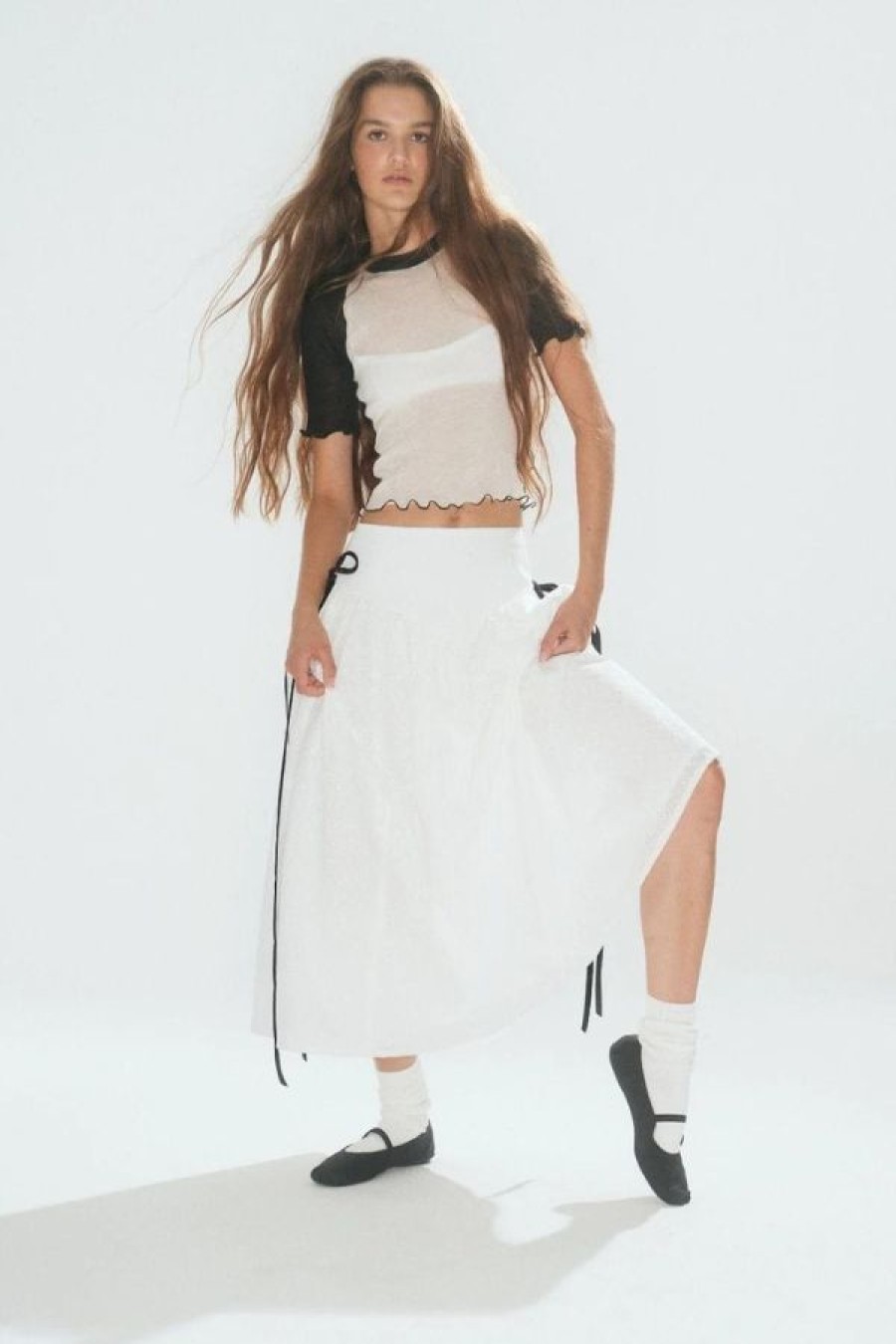 Eliza Faulkner Ruth Tee | White & Black Wholesale