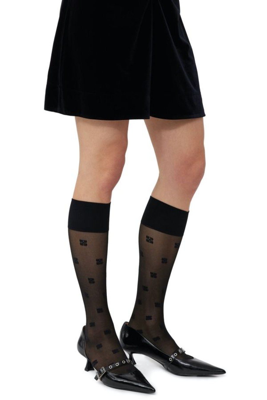 Ganni Butterfly Lace Socks | Black Online