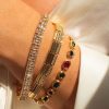 Luv AJ The Triple Crystal Tennis Bracelet | Gold New