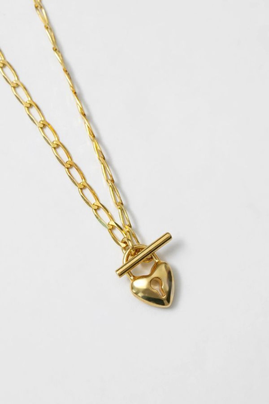 Wolf Circus Heart Toggle Necklace | Gold New