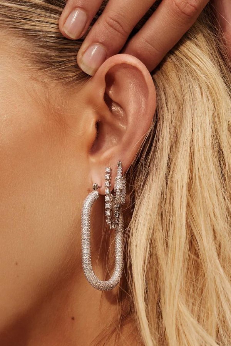 Luv AJ Ballier Chain Studs | Silver Hot