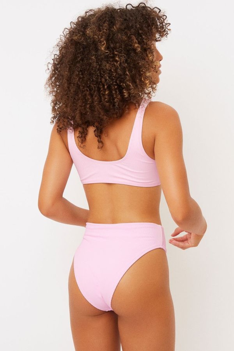 Frankies Jenna Ribbed Bikini Bottom Love Pink Wholesale