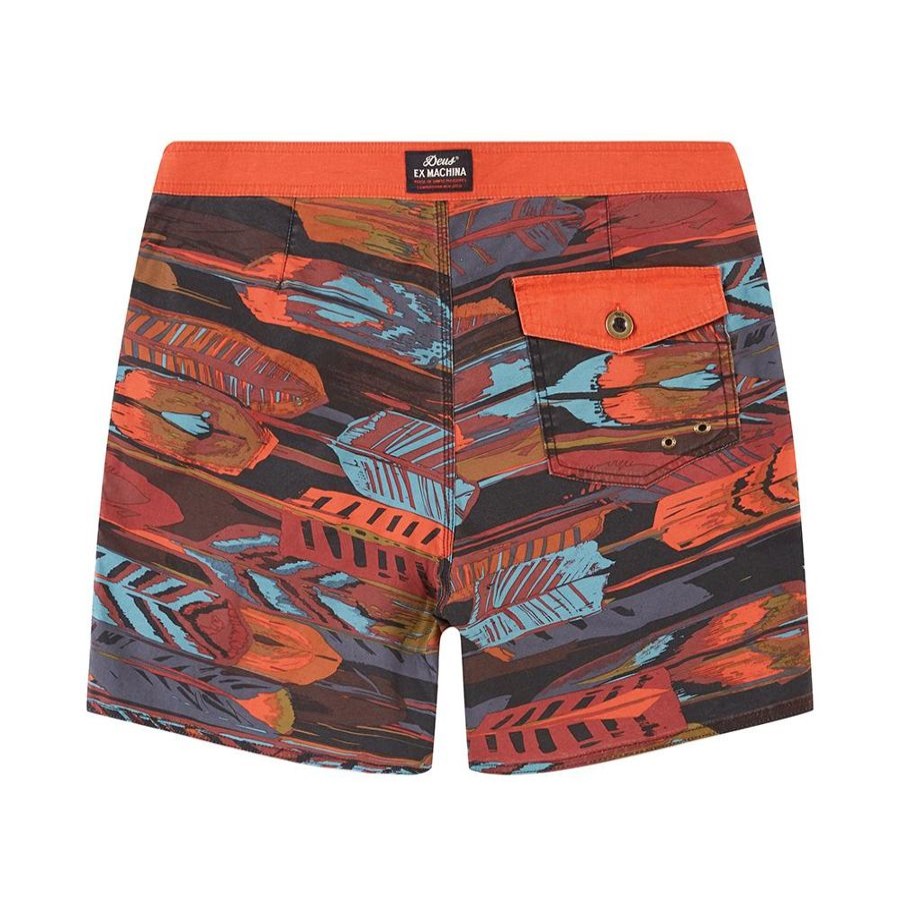 deus The Burroughs 17 Inch Boardshort Multi Leaves New