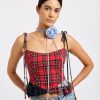 Eliza Faulkner Candy Corset | Red Plaid Mix New