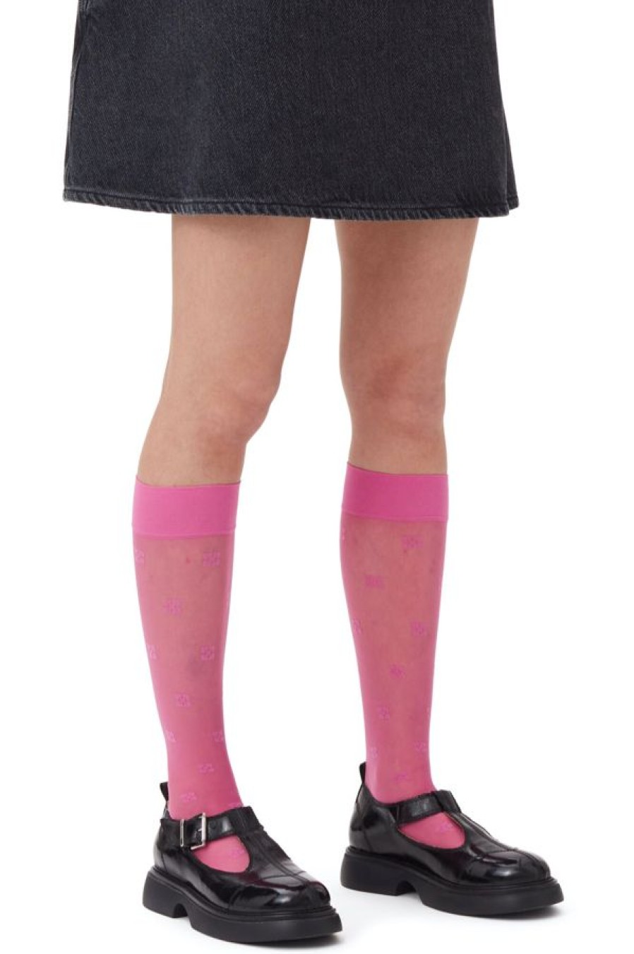 Ganni Butterfly Lace Socks | Shocking Pink Best