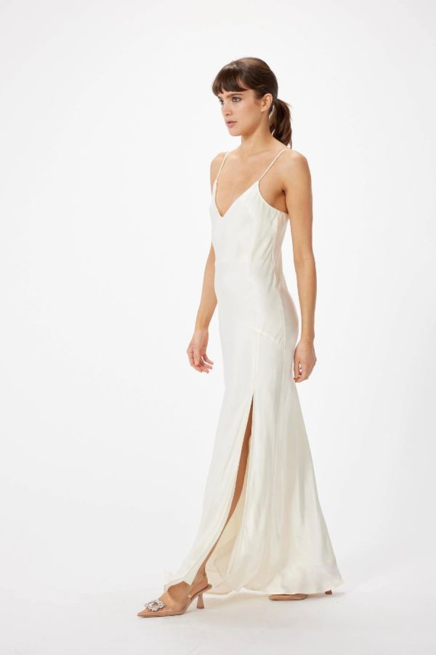 Sophie Rue Ella Satin Dress | Ivory Clearance