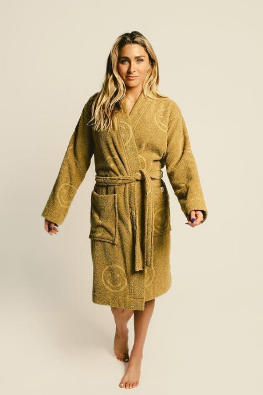 Happy Place Poolside Smiley Terry Bath Robe | Djion Online