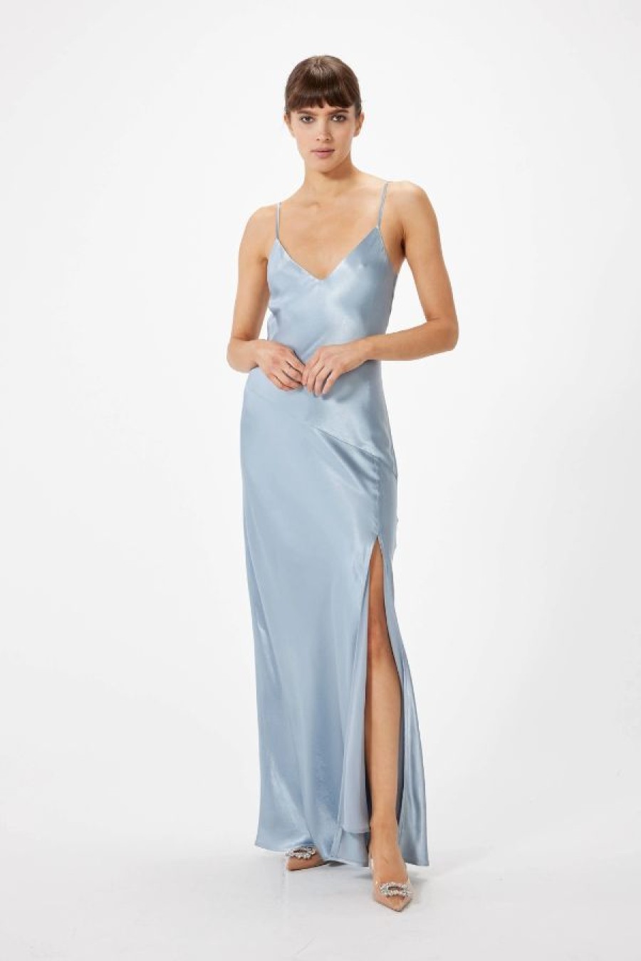 Sophie Rue Ella Satin Dress | Slate Blue Best