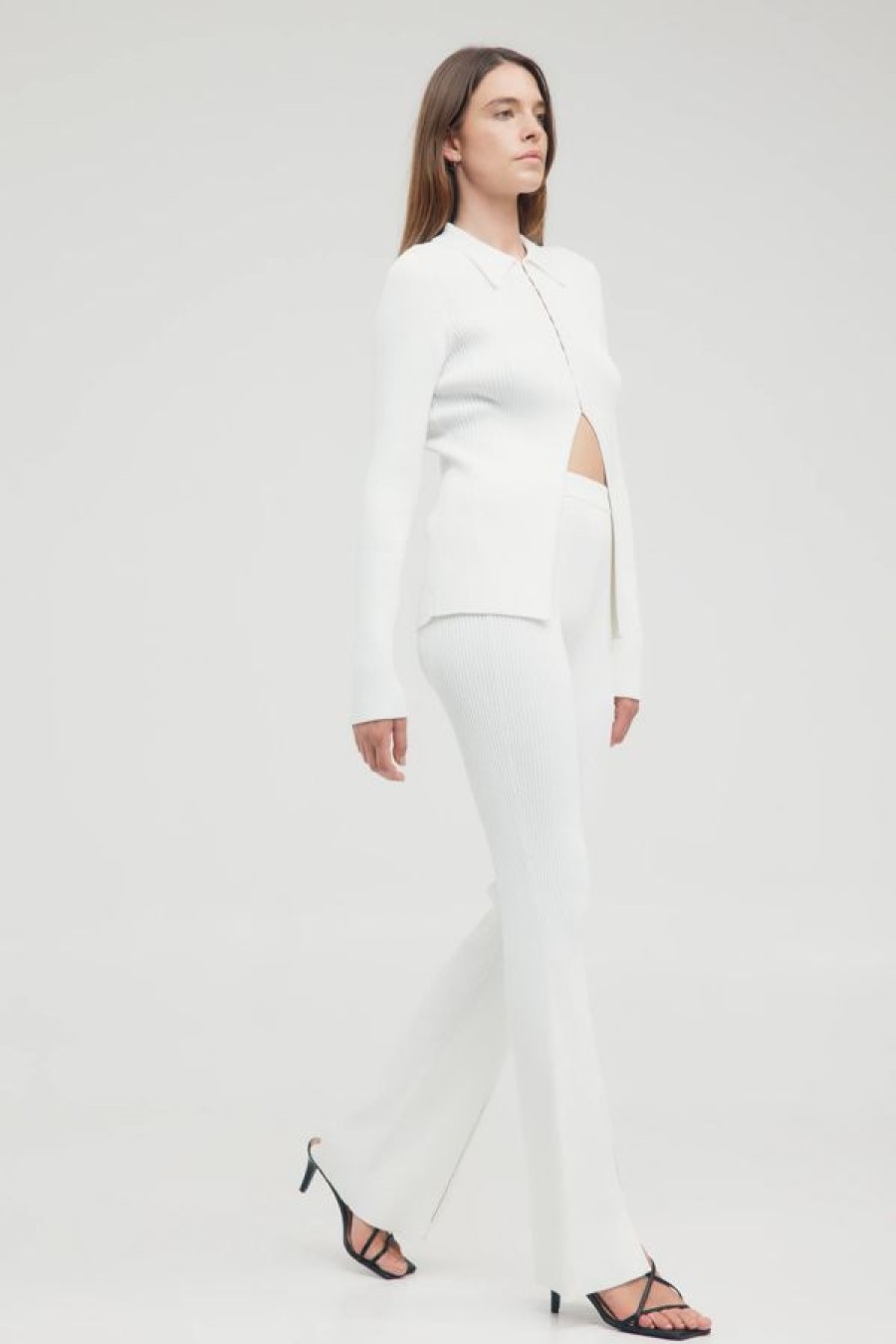 Third Form Hooked In Knit Flare Pant | Off White Wholesale