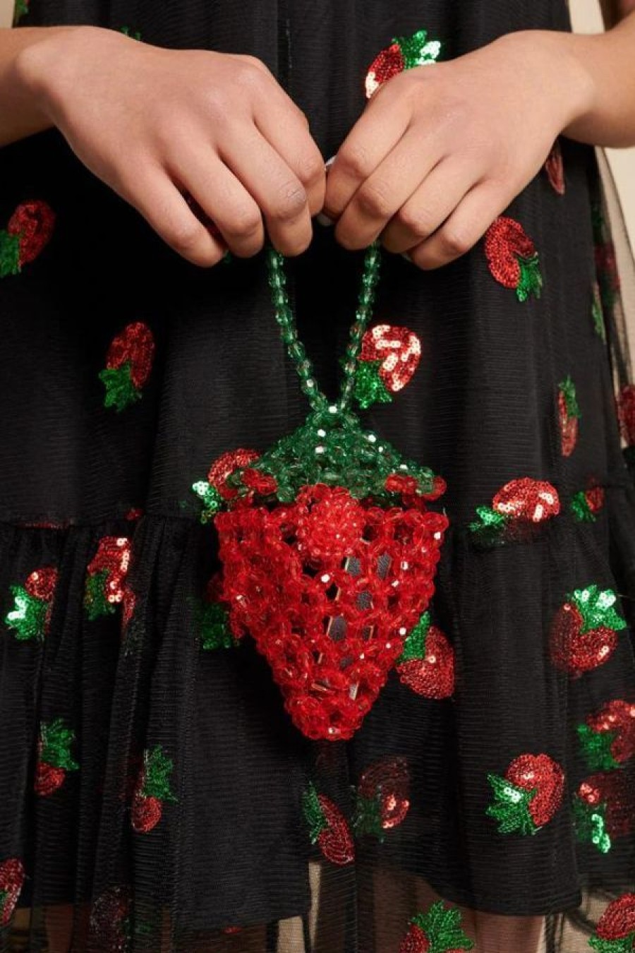 Sister Jane Strawberry Bead Bag | Strawberry Red Wholesale