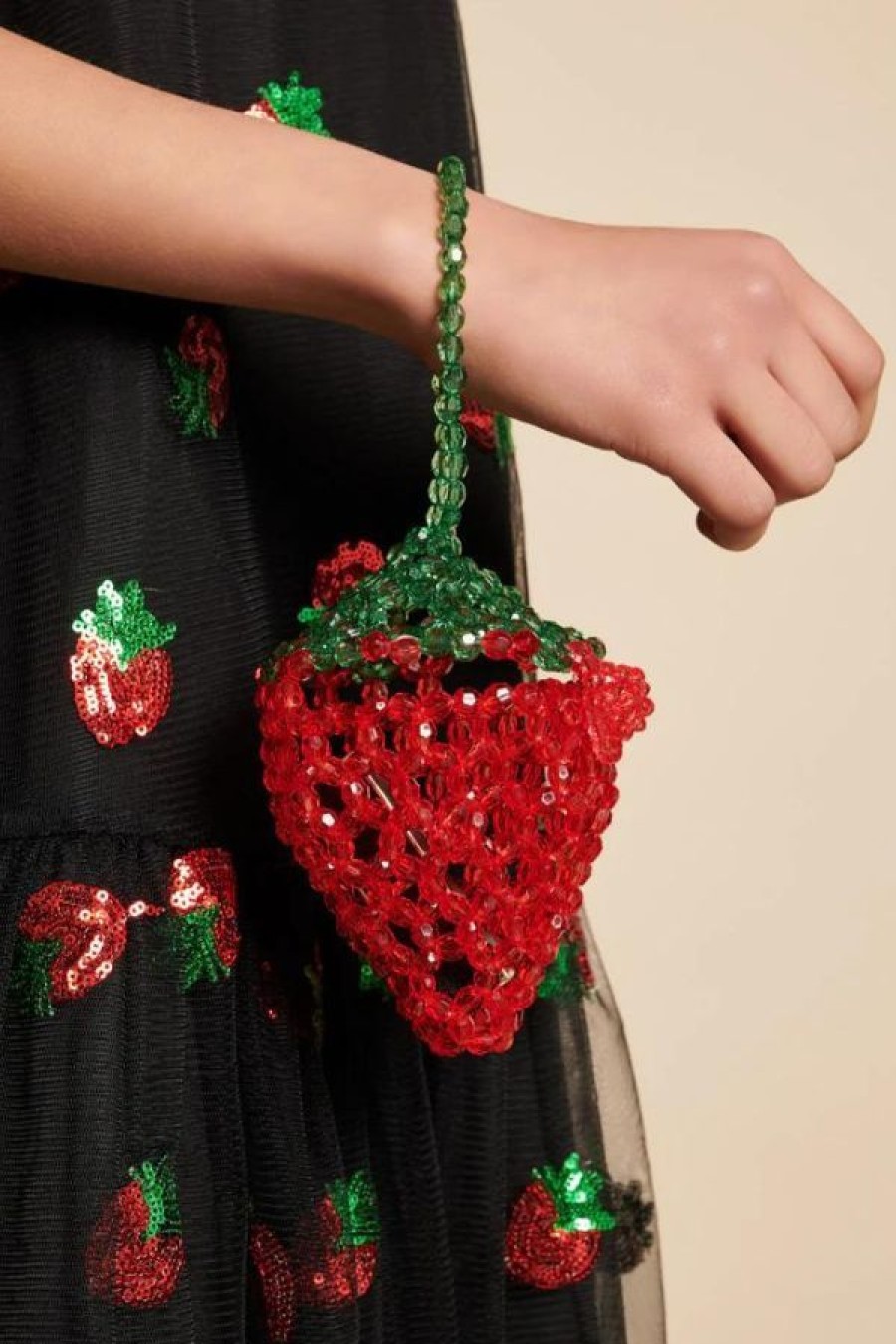 Sister Jane Strawberry Bead Bag | Strawberry Red Wholesale