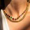 Luv AJ The Royale Stone Tennis Necklace | Gold New