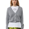 Ganni Grey Soft Wool Cardigan | Paloma Melange Wholesale